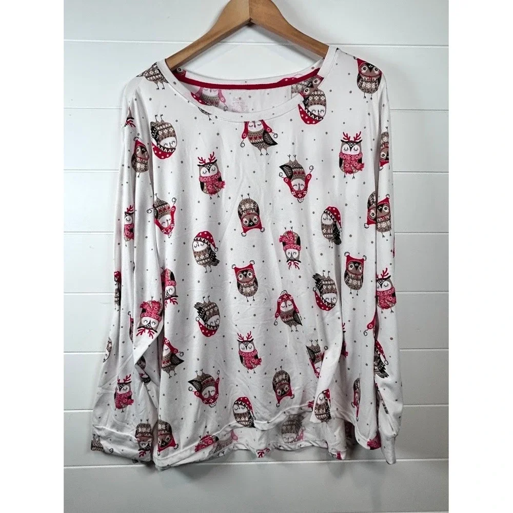 Secret Treasures Pajama Set Women's 3X‎ (22-24W)Owl Print Long Sleeve Top Pants